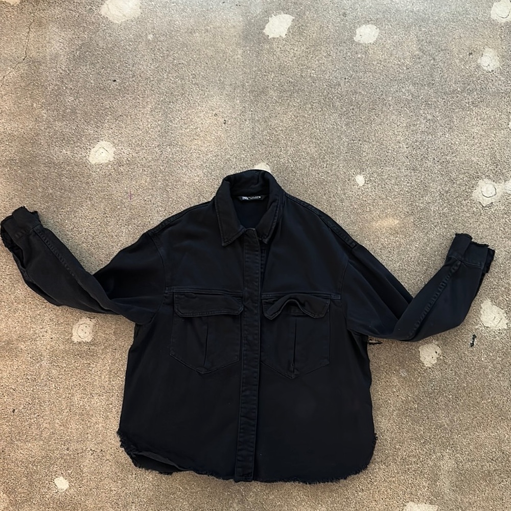 Zara Black Chambray Shacket